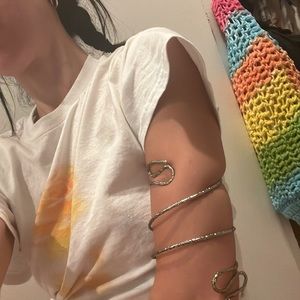 Snake Cuff Silver/gold tone vintage Snake Arm Cuff